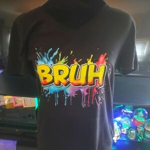 Graphic 'BRUH' Black T-Shirt